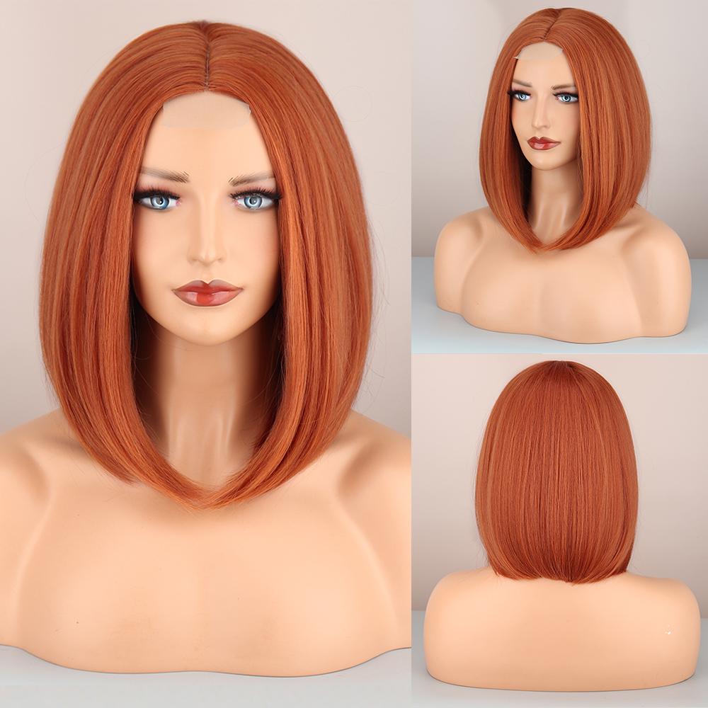 XINRAN женский короткий парик из синтетического волокна с омбре, коричневый, блондин, прямой парик без челки, парик из синтетического волокна, повседневная одежда, косплей 30cm